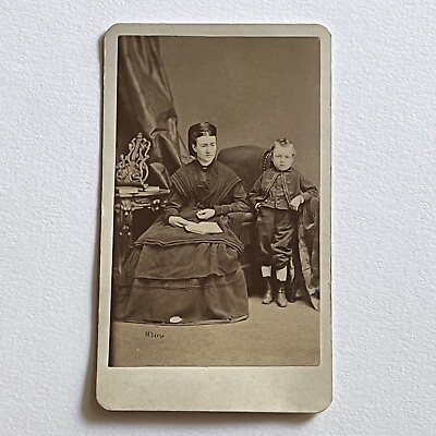#ad Antique CDV Photograph Beautiful Woman Mother amp; Little Boy Book Ottawa Canada $34.95