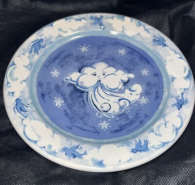 #ad Puff Cloud Johanna Bohoy Berk Essex Collection Vintage Blue Child’s Plate $21.99