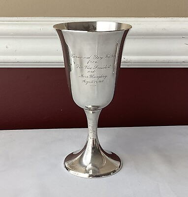 #ad Gift From Vice President Mr.amp;Mrs. Humphrey Sterling Silver Goblet 1968 194 gr $425.00