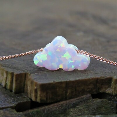 #ad Natural Opal Cloud Crystal Pendant Healing Reiki Sliver Chain Women Necklace $10.93