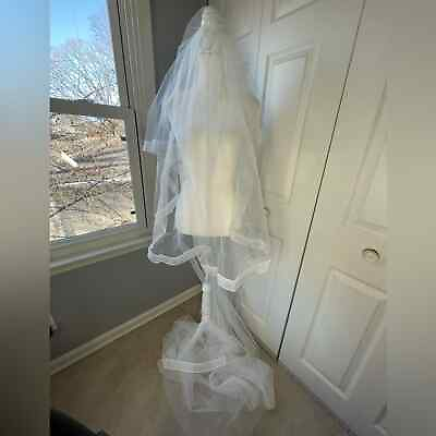 #ad Royal Regal Wedding Veil Tulle and Ribbon Trim New without Tag $20.00