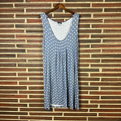 #ad Lascana For Venus Blue Dress Midi Scoop Neck Geometric Sleeveless Pullover Women $14.99