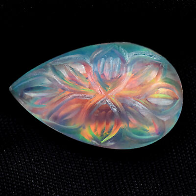 #ad Loose Gemstone Pear Cut 9.65 Carat Natural CERTIFIED Multi Color Opal $16.04