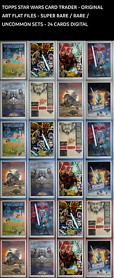 #ad Topps Star Wars Card Trader Original Art Flat Files SR Rare Uncommon Set Digital $5.94