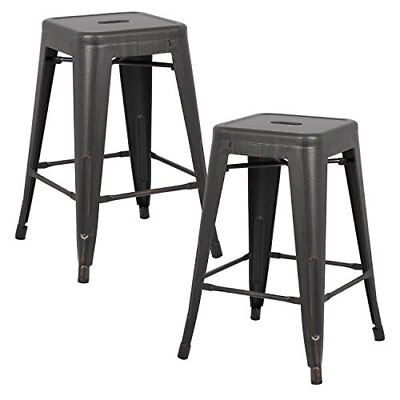 #ad Backless Metal Barstools Modern Industrial Light Weight Stackable Counter He... $93.87