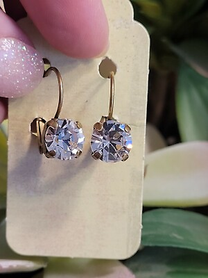 #ad Lever back earrings made with 8mm Swarovski crystal Preciosa Crystal $18.00