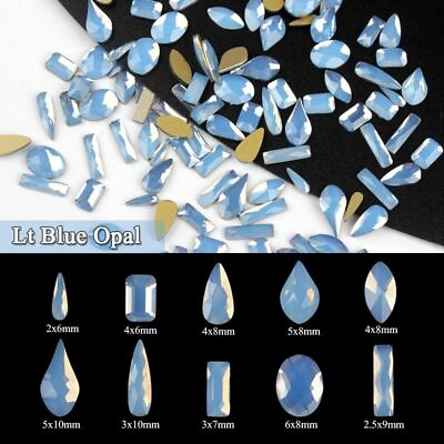 #ad Light Blue Opal Nail art Rhinestone Flatback Crystal 3d Stone Beads 30 100Pcs $23.80