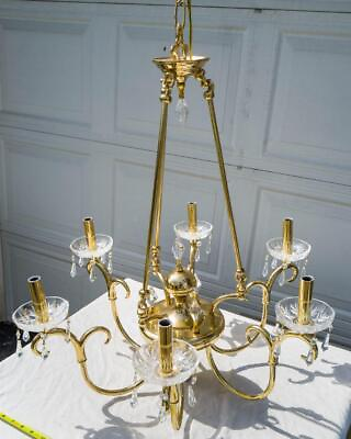 Classic Lighting Metal 6 Candle Gold Tone Crystal Glass Chandelier $529.99