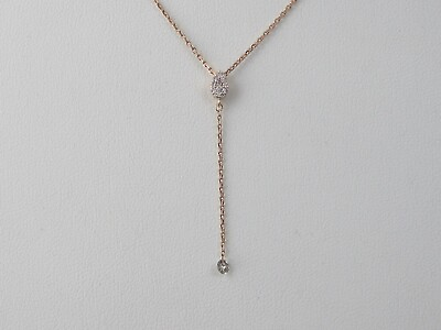 #ad Diamond Necklace by ZEN DIAMOND 14K Rose Gold 18quot; 16quot; Lariat Adjustable Jewelry $350.00