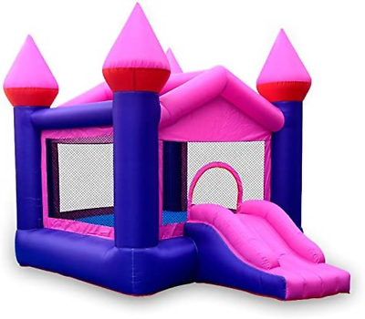 #ad Inflatable Pink Bounce Castle House Kids Party Bouncy House with Commercial Grad $362.99