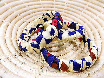 #ad African Fancy Wax Print Kitenge Ankara Fabric Bangle Set new bracelets jbak121 $9.97