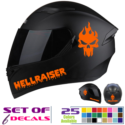 #ad Hellraiser helmet decals. 6 decal set NEW Suzuki Polaris Honda Yamaha $7.91