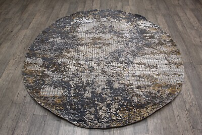 #ad 6x6 round Silk wool Area Rug Mosaic pattern Abstract Carpet 180x180 Cms rug $1119.20