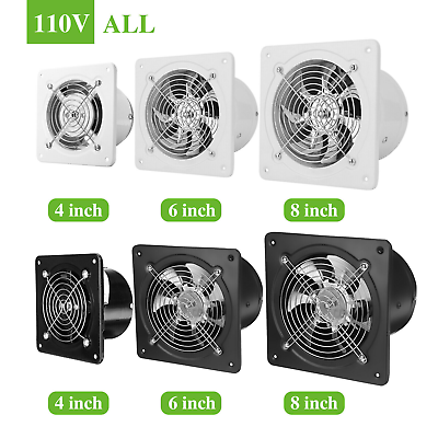 #ad 4quot; 6quot; 8quot; 10quot; 12quot;Exhaust Fan Ventilation Extractor Fan Wall Mounted Square Blower $59.94