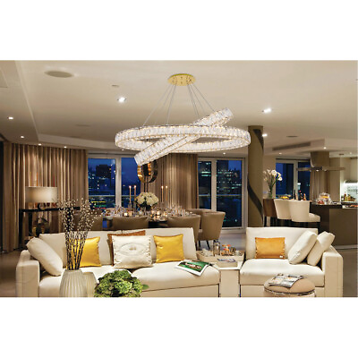 #ad LARGE CRYSTAL CHANDELIER OVAL MODERN KITCHEN DINING ROOM FOYER LIGHTING 48quot; $2508.54