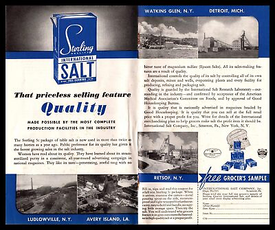 #ad 1935 Sterling International Salt Retsof amp; Watkins Glen NY Photos 2 Page Print Ad $19.95