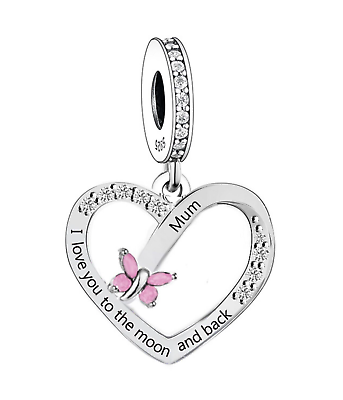 #ad CLOSING DOWN SALE New Sterling silver Mum I Love You to the Moon amp; Back Charm GBP 14.99