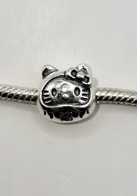 #ad Hello Kitty 925 Sterling Silver Bead Charm $21.99