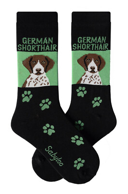#ad German Shorthaired Pointer Crew Socks Unisex Green $13.99