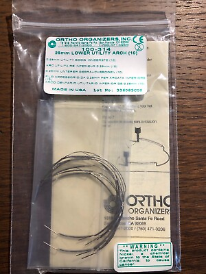 #ad Ortho Organizers Inc. Lower Utility Arch 10 pack stainless steel 28 MM $18.00