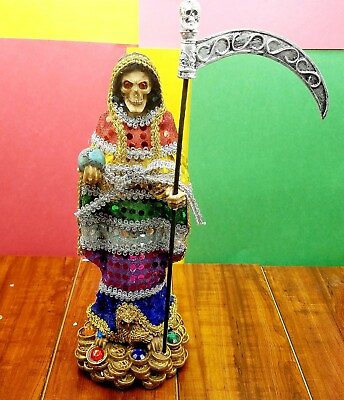 #ad 13quot; Santa Muerte Statue 7 Colors Holy Death Grim Reaper Siete Potencias Figure $62.00