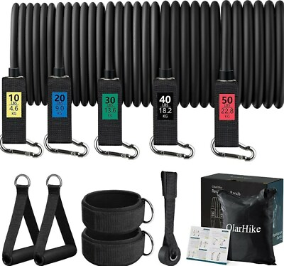#ad 11 PC Resistance Bands Set Pull Rope Gym Home Fitness Workout Crossfit YogaTube $16.98