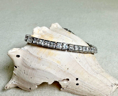 #ad Sterling Silver Tennis Bracelet with Princess Cut CZs 7 1 4quot; $49.99