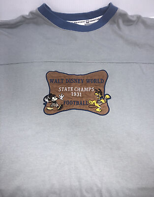 #ad Walt Disney World State Champs 1931 Football Jersey Knit Sweatshirt Shirt Mens L $22.45