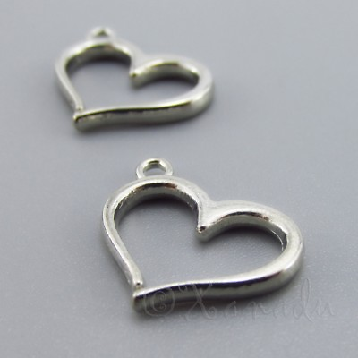 #ad Heart Charms 16mm Wholesale Dark Silver Plated Pendants C2821 10 20 Or 50PCs $2.00