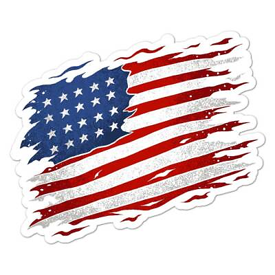#ad Tattered American Flag Vinyl Decal Sticker Indoor Outdoor 3 Sizes #7976 $5.95