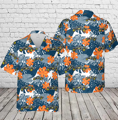 #ad Colorful Cars Pattern Casual Button Down Shirts Short Sleeve Soft Hawaii Shirt $32.88