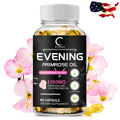 #ad USA 1300mg Evening Primrose Oil Capsules with GLAHormone Balance Anti Aging $11.99