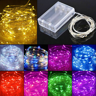 #ad 2 5 10M LED String Battery Copper Wire Fairy String Lights Party DIY Christmas $7.58