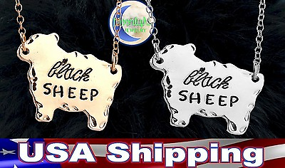 #ad New Black Sheep Animal Pendant Metal Silver Gold Color Necklace $7.95