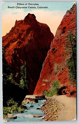 #ad Pillars Hercules South Cheyenne Canyon Colorado River Red Sandstone VNG Postcard $12.00