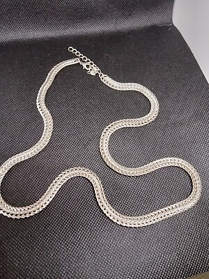 #ad mens silver tone chain necklace $12.00