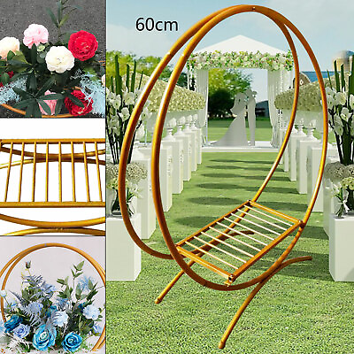 #ad Double Ring Wedding Cake Stand Flower Stand Floral Hoop Wedding Decor 60 80cm $35.18