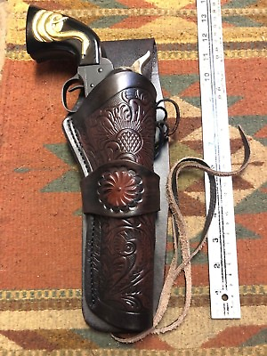 #ad Fits Ruger Wrangler 22 Cal 6.5quot; Western Drop Leather Holster Floral USA Made $37.99