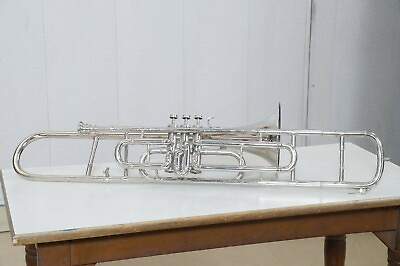 #ad Professional Brass Trombone Bb f Pitch Instrument Chrome Finish With Hard case $224.10