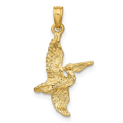 #ad 14K 3 D Pelican Flying Charm Bracelet Necklace $162.58