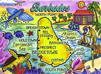 #ad BARBADOS MAP CARIBBEAN FRIDGE COLLECTOR#x27;S SOUVENIR MAGNET 2.5quot; X 3.5quot; $8.45