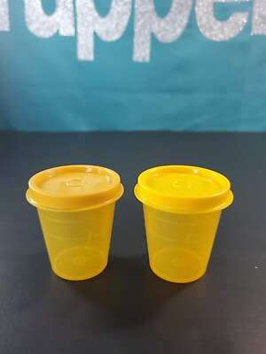 #ad #ad Tupperware Tupper Minis Midgets Set of 2 Mini Shades of Yellow With Seals $13.99