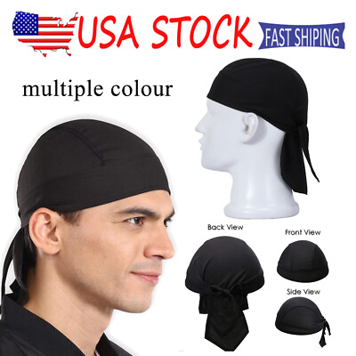 #ad Summer Cooling Beanie Skull Caps Hat Solid Men Head Wrap for Cycling Motorcycle $4.99