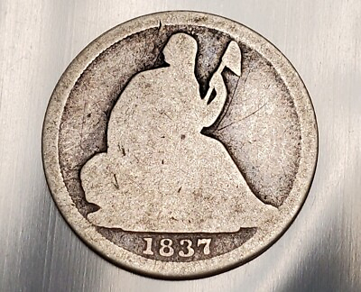 #ad 1837 Seated Liberty Half Dime Us Silver Type Coin G Good Small Date $36.00