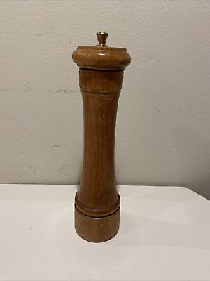 #ad Vintage Wood 9” Pepper Grinder Mill Made In Italy $14.39