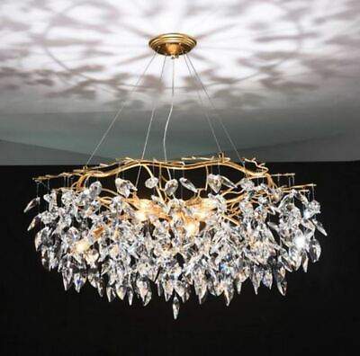 #ad Golden Branch Crystal Chandelier Living Room Boutique Hotel Lighting Light Lamp $303.24