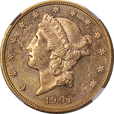#ad 1901 S Liberty Gold $20 NGC MS62* Superb Eye Appeal Strong Strike $3106.00