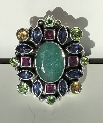 #ad Nicky Butler Limited Edition Sterling Multi Gemstone Ring #1079 3000 Sz 5.75 $106.21
