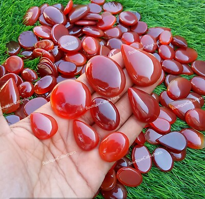 #ad Amazing 100% Natural Red Carnelian Cabochon Loose Gemstone Wholesale Lot $12.59