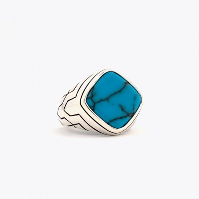 #ad Turquoise Gemstone Sterling Silver Jewelry 925 Handmade Ring for Men $33.90